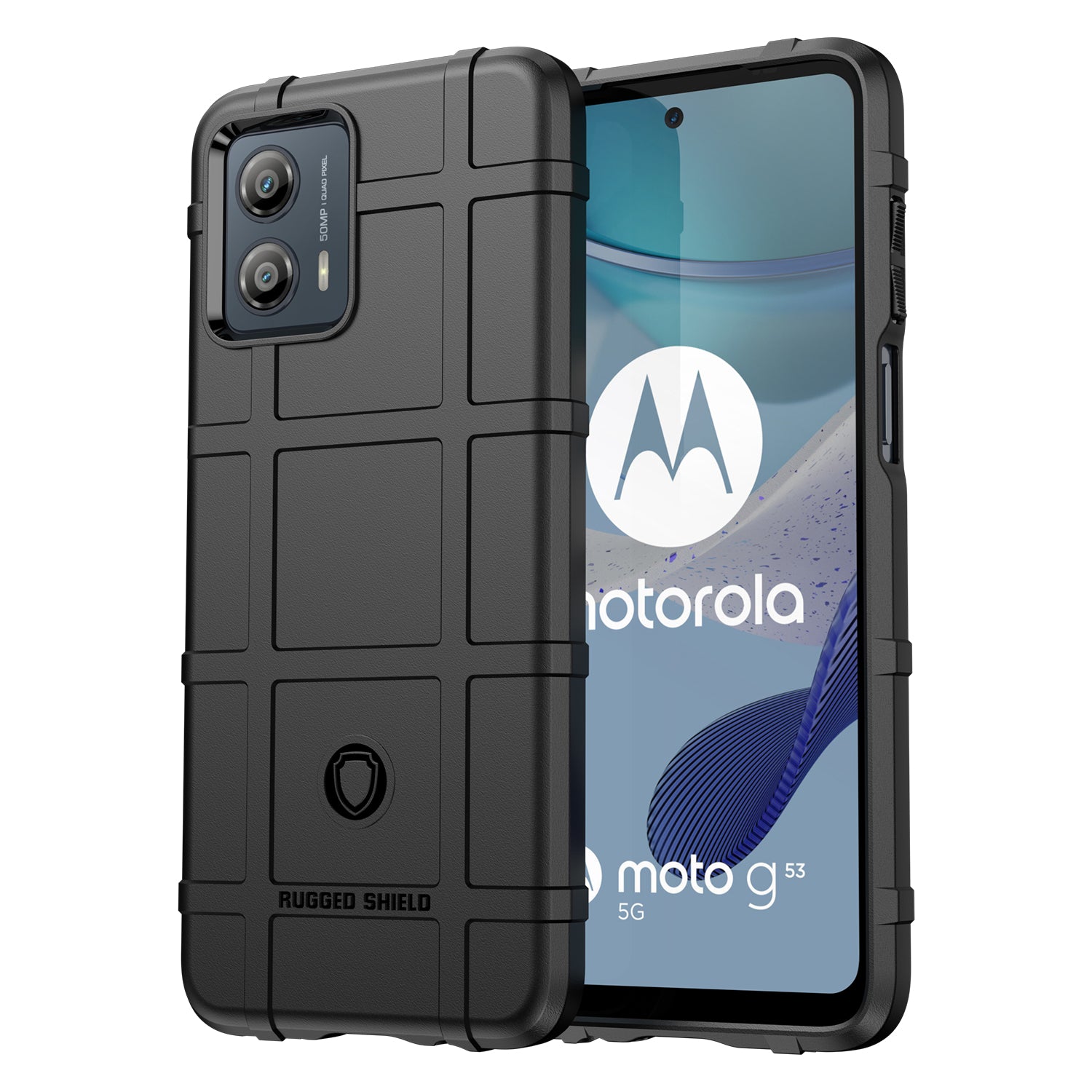 TPU Phone Cover For Motorola Moto G53 5G Rugged Square Grid Texture Drop-proof Mobile Phone Case TPU Phone Cover For Motorola Moto G53 5G Rugged Square Grid Texture Drop-proof Mobile Phone Case